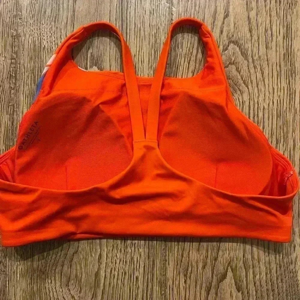 Athleta Orange Sports Bra with Floral Design - Picture 2 of 2